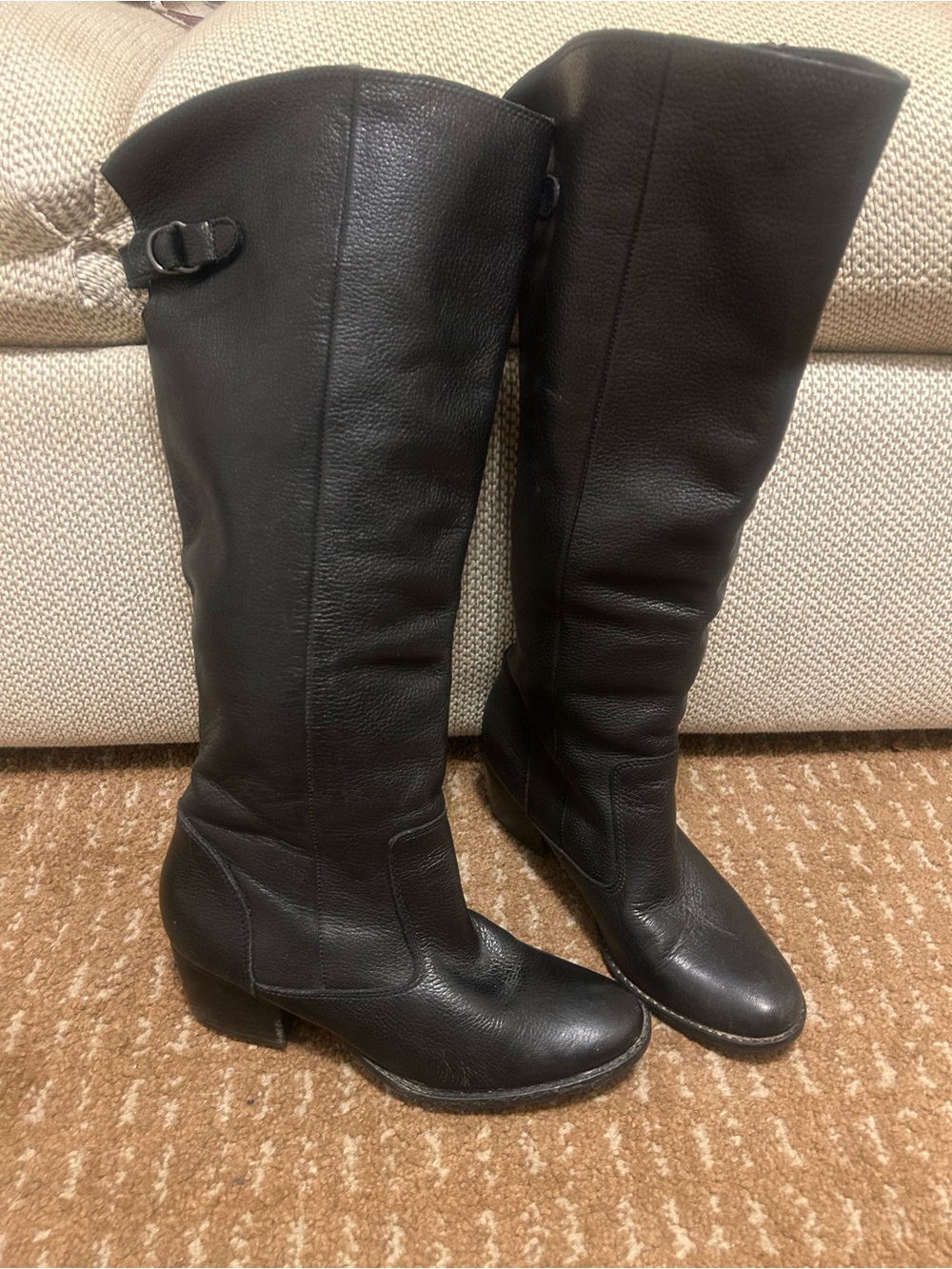 Matisse Black Knee-High Leather Riding Boots